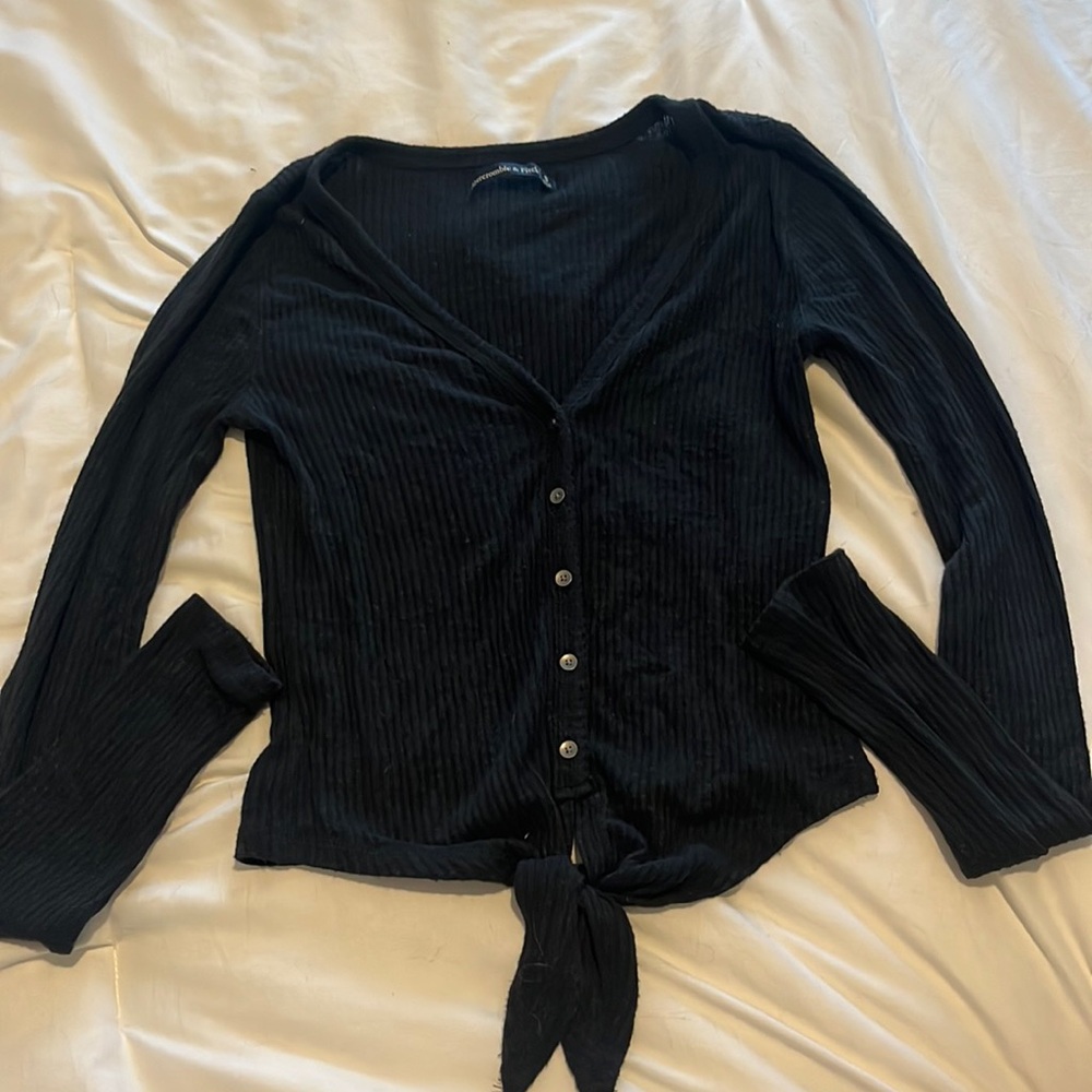 A&F Button Down/Tie Front Sweater Size S - image 1
